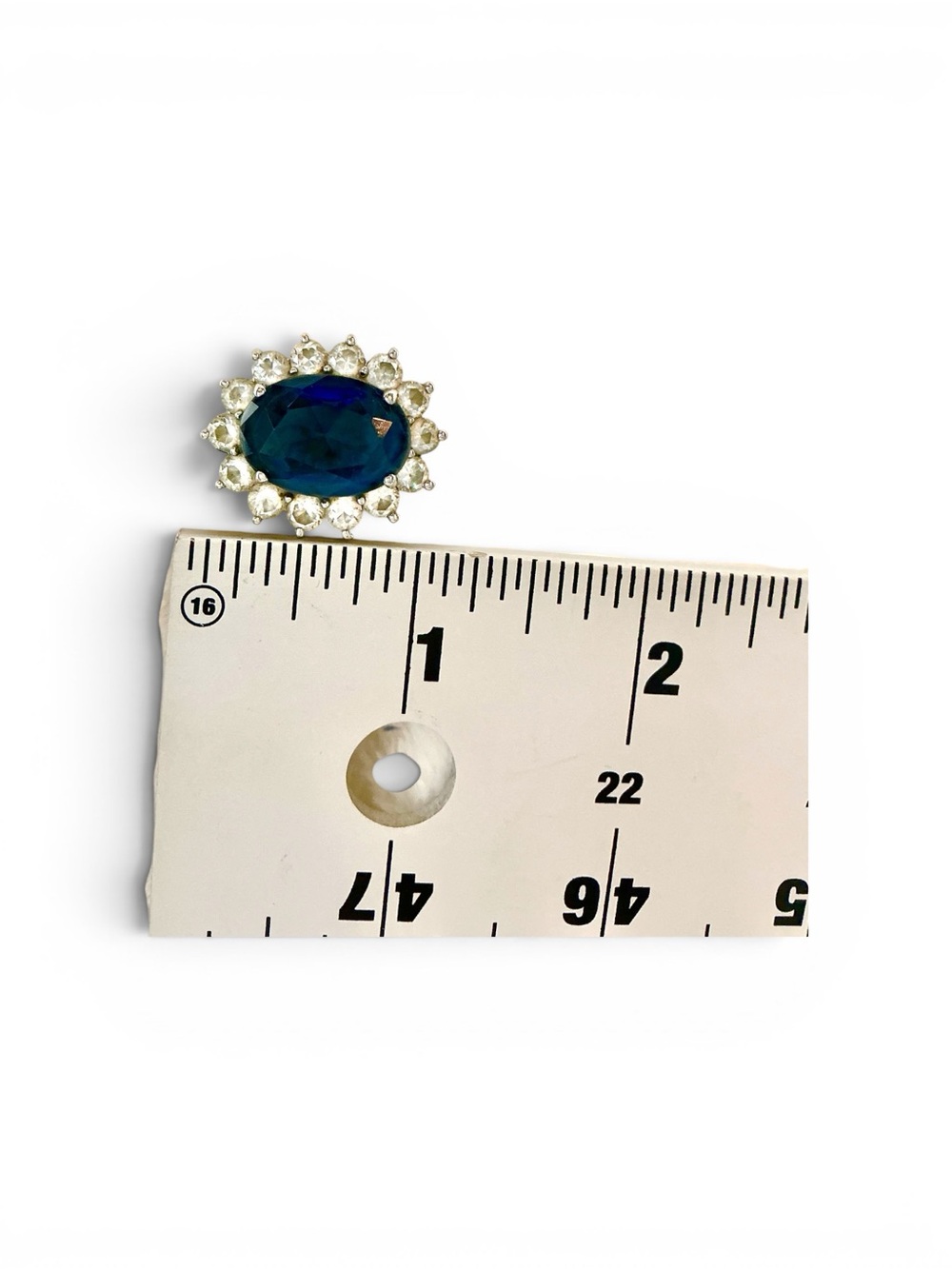 Kenneth Jay Lane Blue and White Halo Statement Ring - Picture 11 of 14